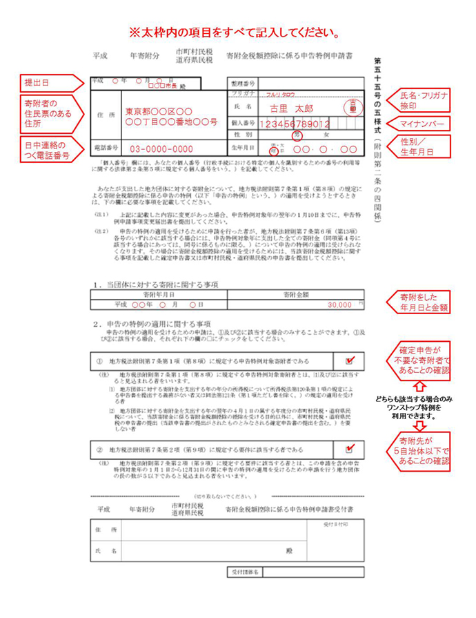 ワンストップ特例制度について F Style